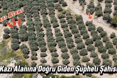 Kaçak kazı yapan 6 kişi dronla yakalandı