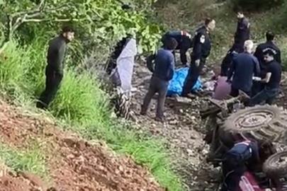 Devrilen traktörün sürücüsü hayatını kaybetti