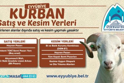 Eyyübiye’de Kurban Satış ve Kesim Yerleri Duyuruldu