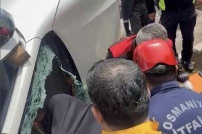 Kontrolden çıkan pikap yan yattı: 2 yaralı