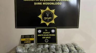 Akçakale’de operasyon: 10 kg skunk ele geçirildi