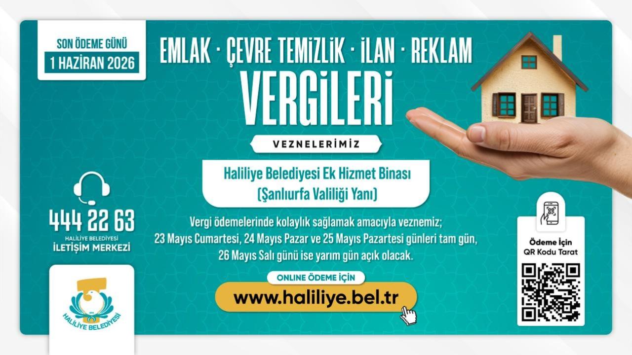 Haliliye Belediyesi’nden Vergi Ödemelerinde Resmi Tatil Düzenlemesi