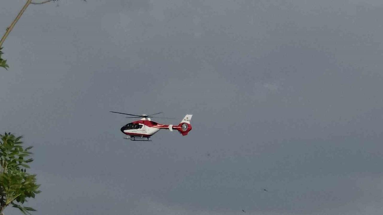 57 yaşındaki hasta için helikopter ambulans havalandı