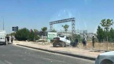 Şanlıurfa'da otomobil şarampole yuvarlandı