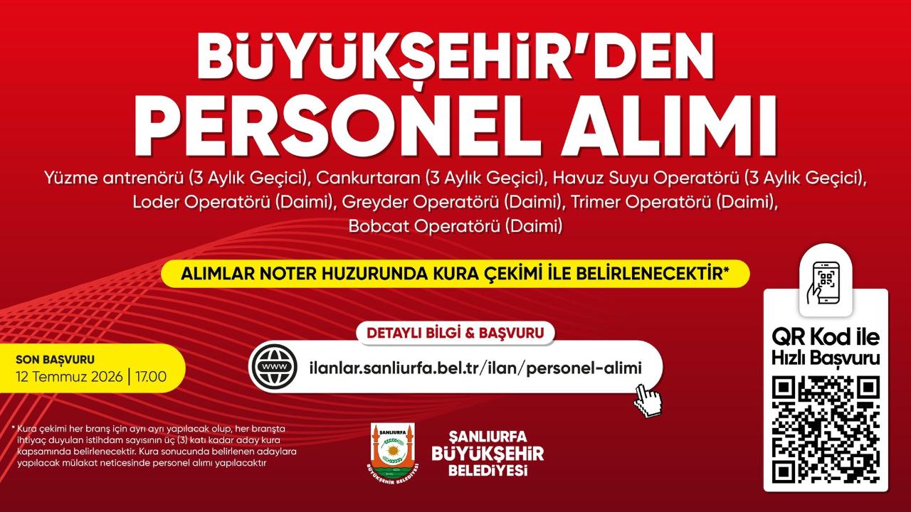 Büyükşehir Belediyesi, personel alımı yapacak